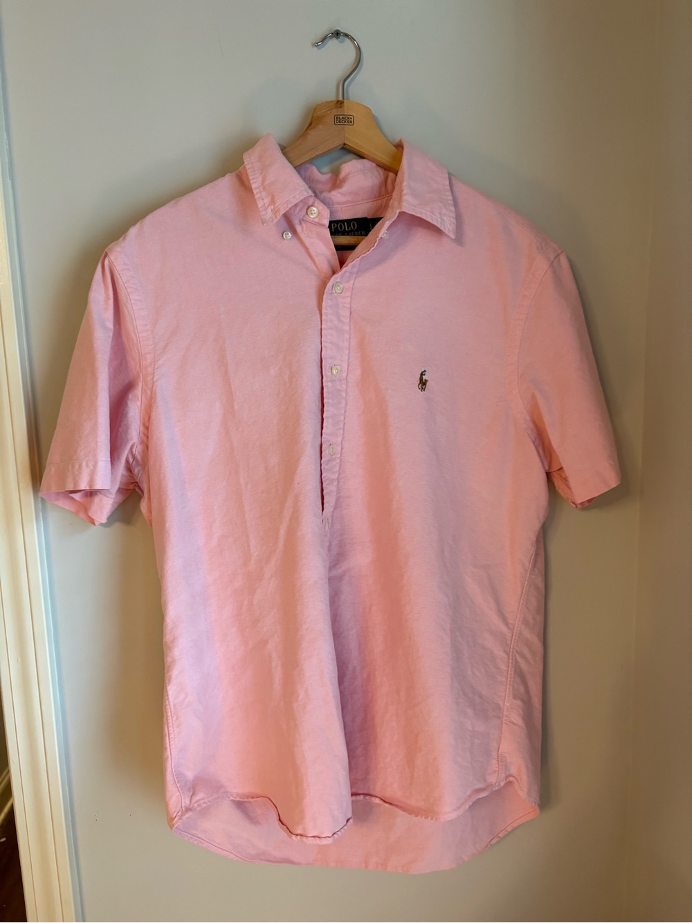 Ralph Lauren Light Pink Short-Sleeve Button-Down Shirt